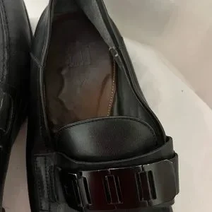 DUNHILL Link Chain Embellished Brushed Leather Loafers Black Dunhill | Shoes | Dunhill Link Chain Embellished Brushed  main image 4